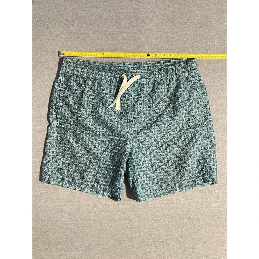 Men's Swim Trunks Size‎ Medium Blue Pattern Beach Pool Quick Dry Shorts